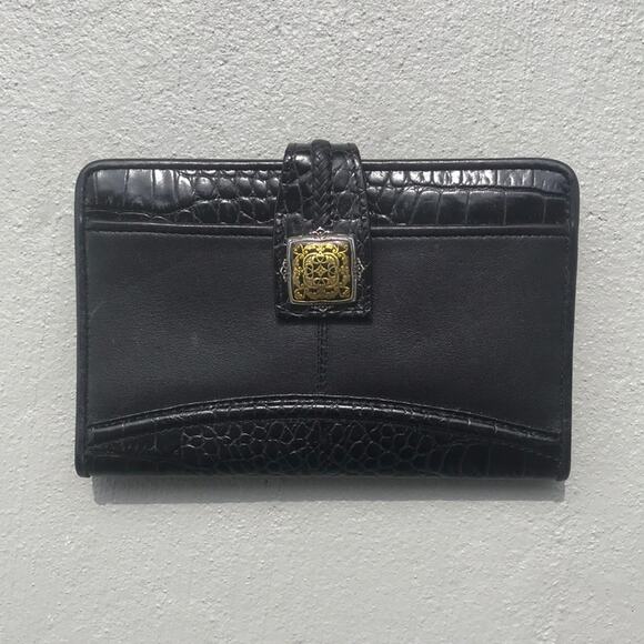 Brighton Handbags - Brighton Black Faux-Crocodile Wallet